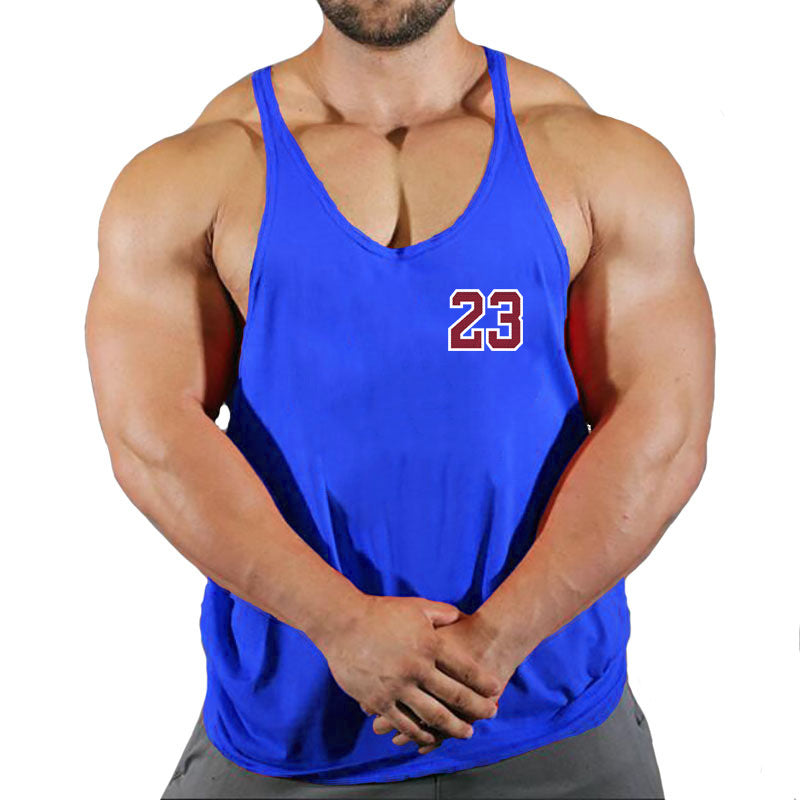 Sportswear vest men's round neck men's cotton vest loose shoulder sleeveless basketball suit - GabyFit Goods