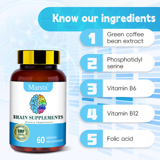 Brain Health Vitamin Capsules Brain Supplements Capsules - GabyFit Goods