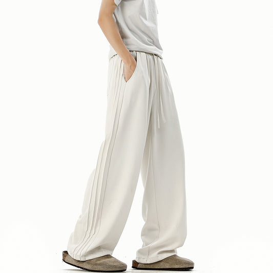 Pants Men's Clean Fit Straight Loose Wide Leg Long Trousers