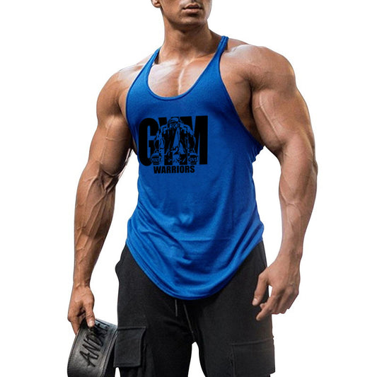 Cotton fitness vest GYM WARRIORS sport deep digging thin shoulder strap shirt - GabyFit Goods