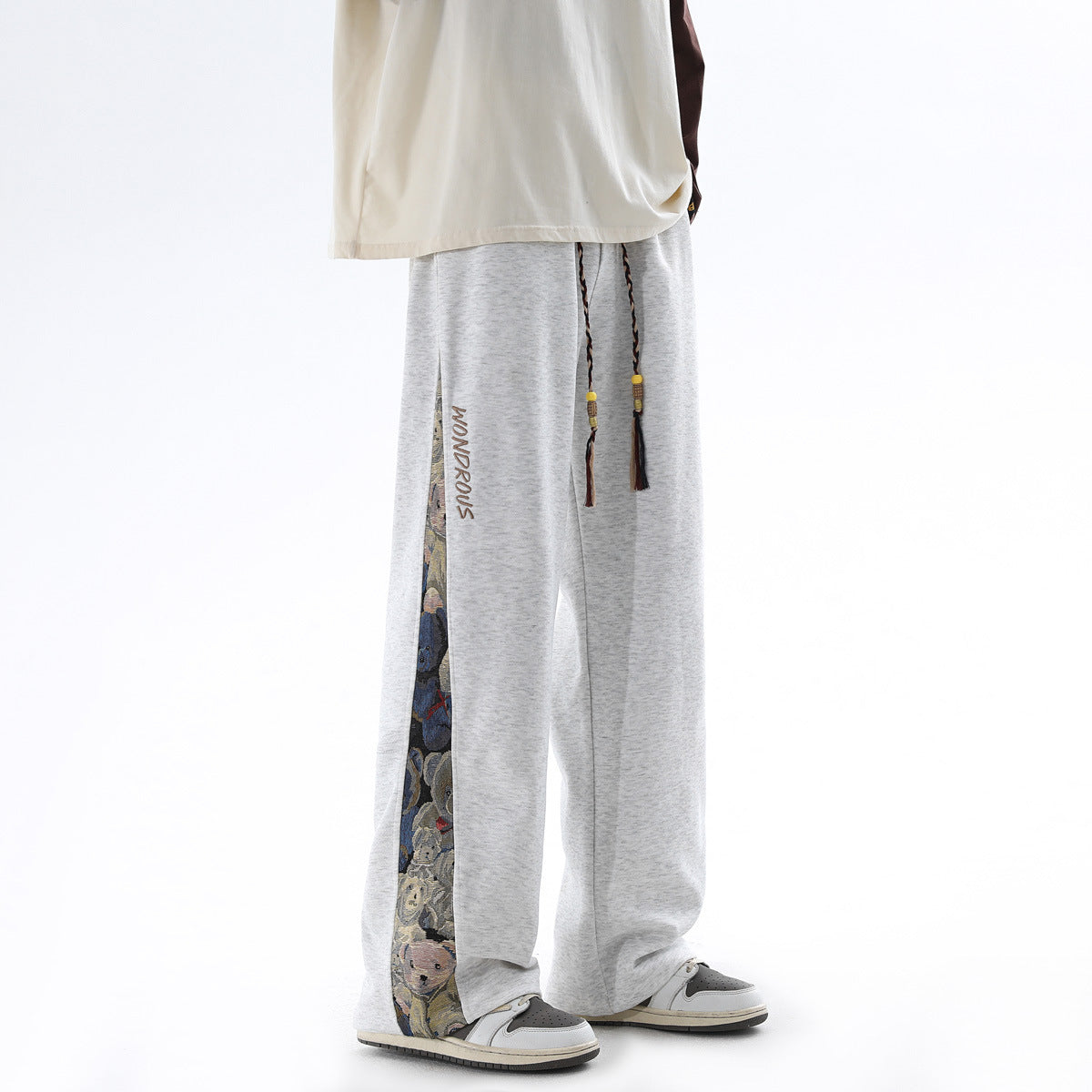 Men's Spring Sports Pants New Loose Youth Boys Cuffed Casual Trousers