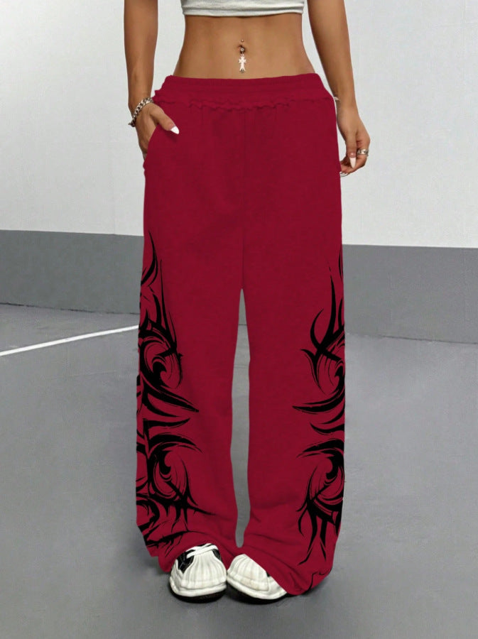 Street Dance High-Waist Sports Pants for Women Hip Hop Loose Fit Jazz Dance Trousers Casual Long Pants