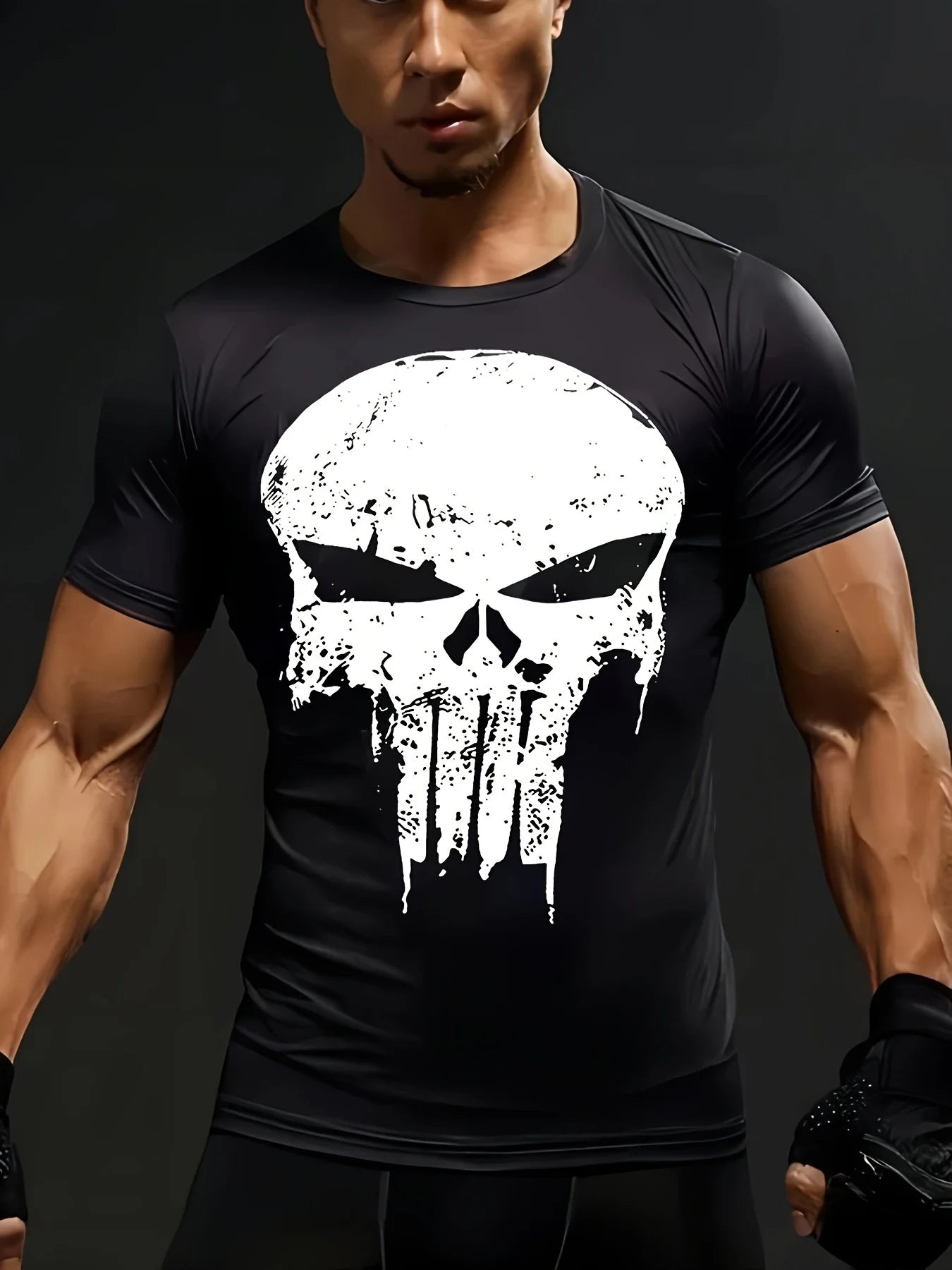 Men's Sports Fitness 3D Men's Clothing Short sleeve T-shirt