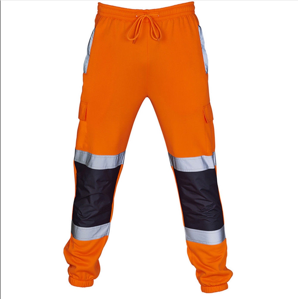 New Men's Fahison Sport Sweat Pants Work Fleece Bottom Joggerms Joggers Yellow Black Orange Fluorescent Green Autumn