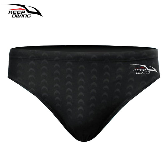 Shark Skin Swim Competition Boxer Briefs Men Sport Trunks Swimwear Quick Dry Swimsuit