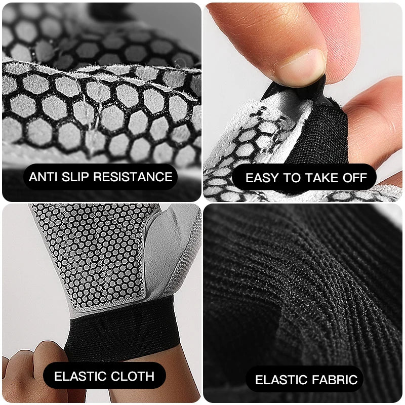 Gym Gloves Fingerless Breathable Weightlifting Fitness Gloves Dumbbell Men Women Weight lifting Gym Gloves Black - GabyFit Goods