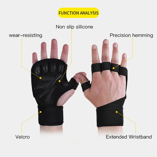 1Pair Hand Grips Gymnastics Gloves Grips Silicone Anti-Skid Gym Fitness Gloves Weight Lifting Grip Gym Crossfit Trainining - GabyFit Goods