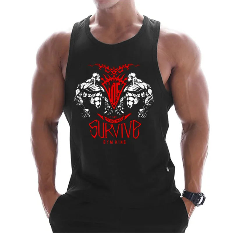 Fitness Clothing Men Muscle Shirt Cotton Men Tank Top Workout Bodybuilding Men Sportwear Tank Top Sleeveless Vest