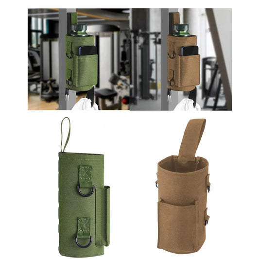 Water Bottle Holder Handbag Gym Water Bottle Carrier Bag for Gym Fitness Easy Attachment to Metal Exercise Equipment - GabyFit Goods