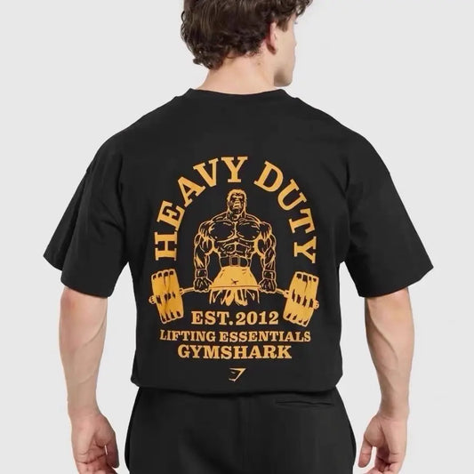 DARCSPORT Wolf Head T-shirt Summer City Fitness Training Sports Loose casual crewneck Men's T-shirt couples pure cotton