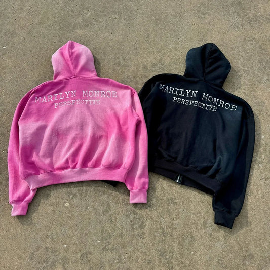 American hip Hop vintage print hoodie Jacket for men Y2k Goth Harajuku Street Zipper hoodie Fashion Couple Oversized Sweatshirt