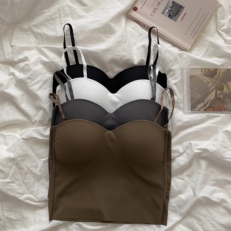 4 Colors Camisole for Women Fitness Crop Tops Summer Elegant Sexy All-match Casual Aesthetic Solid New - GabyFit Goods