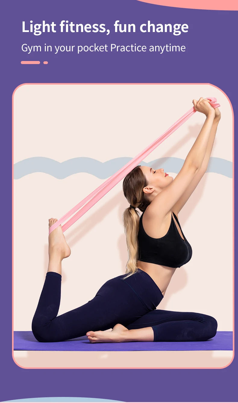 Yoga Pilates Elastic Resistance Band Fitness Training Band 150cm Fitness Elastic Rubber Gym Natural Rubber - GabyFit Goods