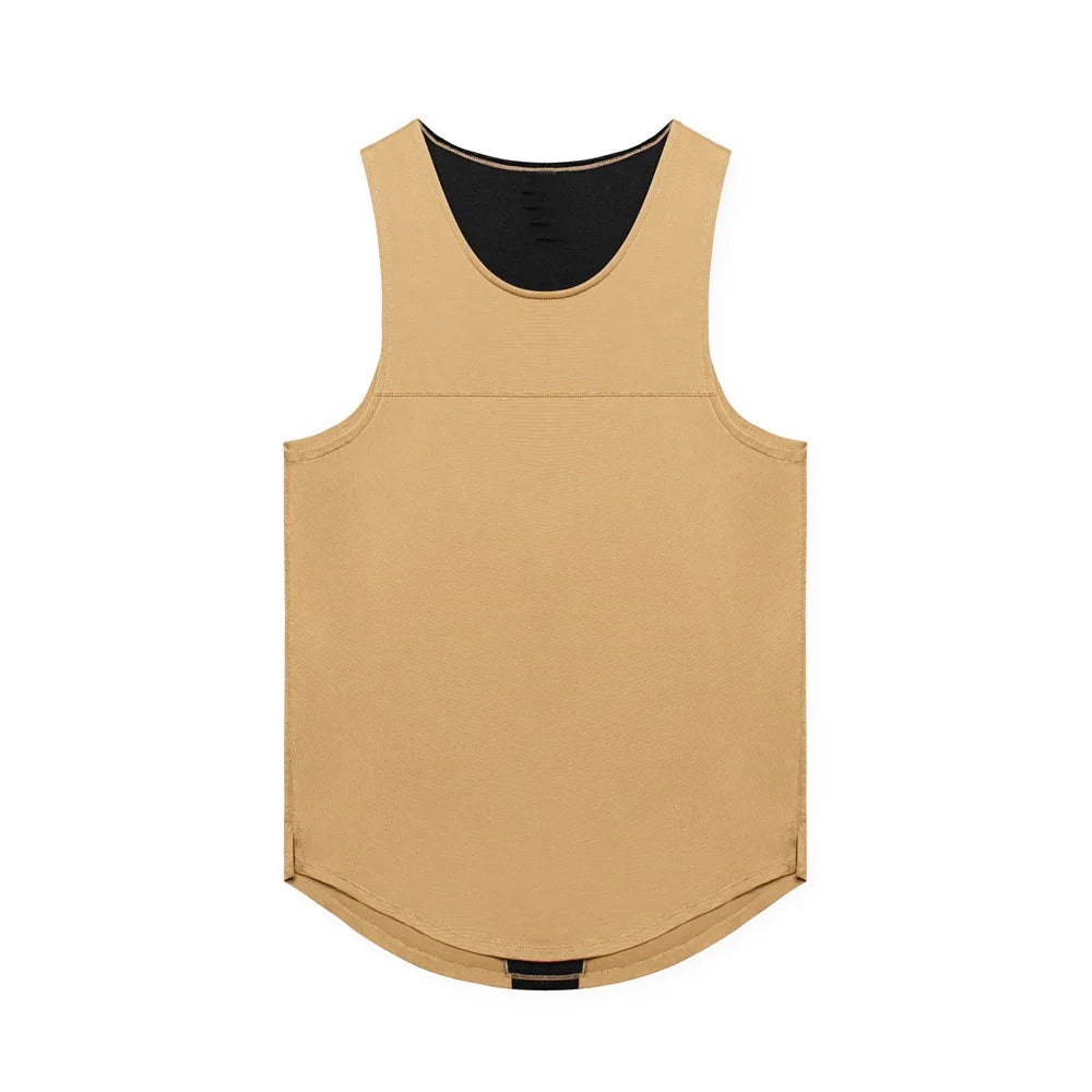 Men's Vests Bodybuilding Gym Tank Tops Fitness Loose Breathable O-Neck Casual Running Sleeveless Shirts Basketball Vests Spliced