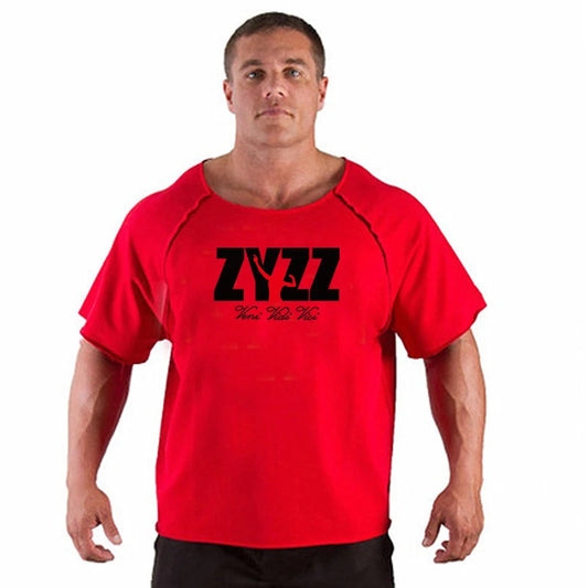 Men Bodybuilding Sport T-shirt Loose Running Shirt Short Sleeve Oversized Top Gym T Shirt Men Fitness Tshirt Cotton Sportswear