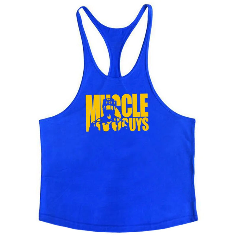 Muscleguys Brand Gym Clothing Fitness Stringer Tank Top Men Y Back Bodybuilding Shirt Summer Cotton Loose Vests Muscle Singlets