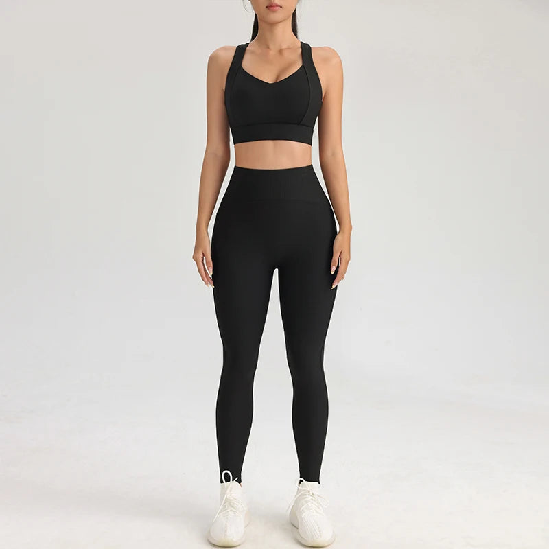 Sportswear woman gym yoga clothes Sport outfit Elegant 2-piece sets fitness clothing Bra and Pants Set