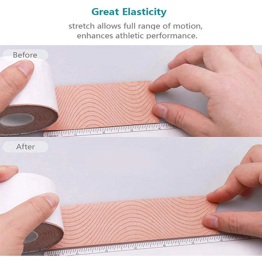 5cm*5m Sport Kinesiology Tape Athletic Elastic Kneepad Muscle Pain Relief Knee Taping Fitness Running Tennis Swimming Football - GabyFit Goods