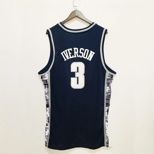 Basketball Jersey Shirt Men 3 Iverson Georgetown Hoyas Athletic Sports Embroidery High Street Hip Hop Breathable Sportswear