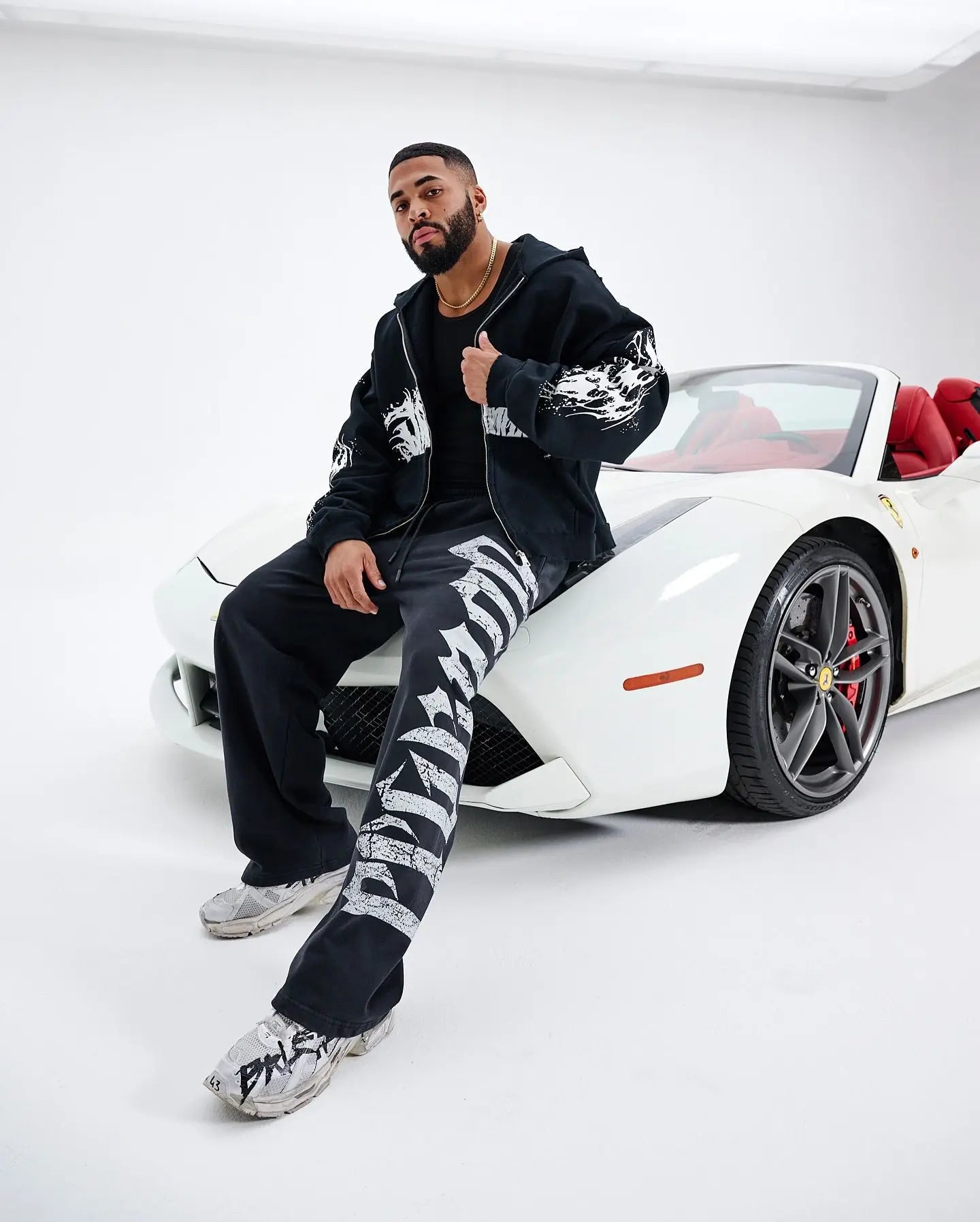 Men's New Summer Gym Training Pants, Harajuku Street Leisure Fitness Cotton Printed Mid-Waist Casual Pants, Designed For Men