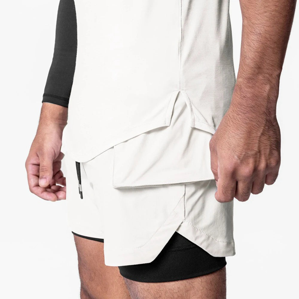 Men's Vests Bodybuilding Gym Tank Tops Fitness Loose Breathable O-Neck Casual Running Sleeveless Shirts Basketball Vests Spliced