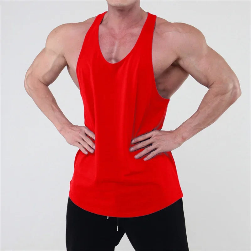 Running Tank Top Men Summer Sports Gym Vest Cotton Training Tank Top Workout Undershirt Man Fitness Pure Color Sleeveless Tops