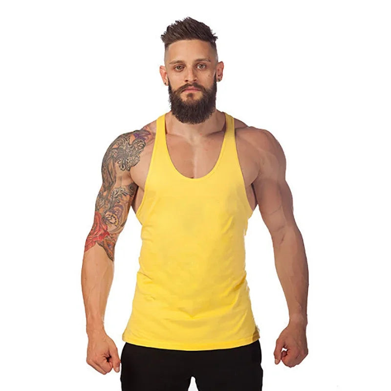 Gym Clothing Bodybuilding Stringer Hoodie Tank Top Muscle Shirt Fitness Men hooded undershirt Cotton workout Sleeveless shirt