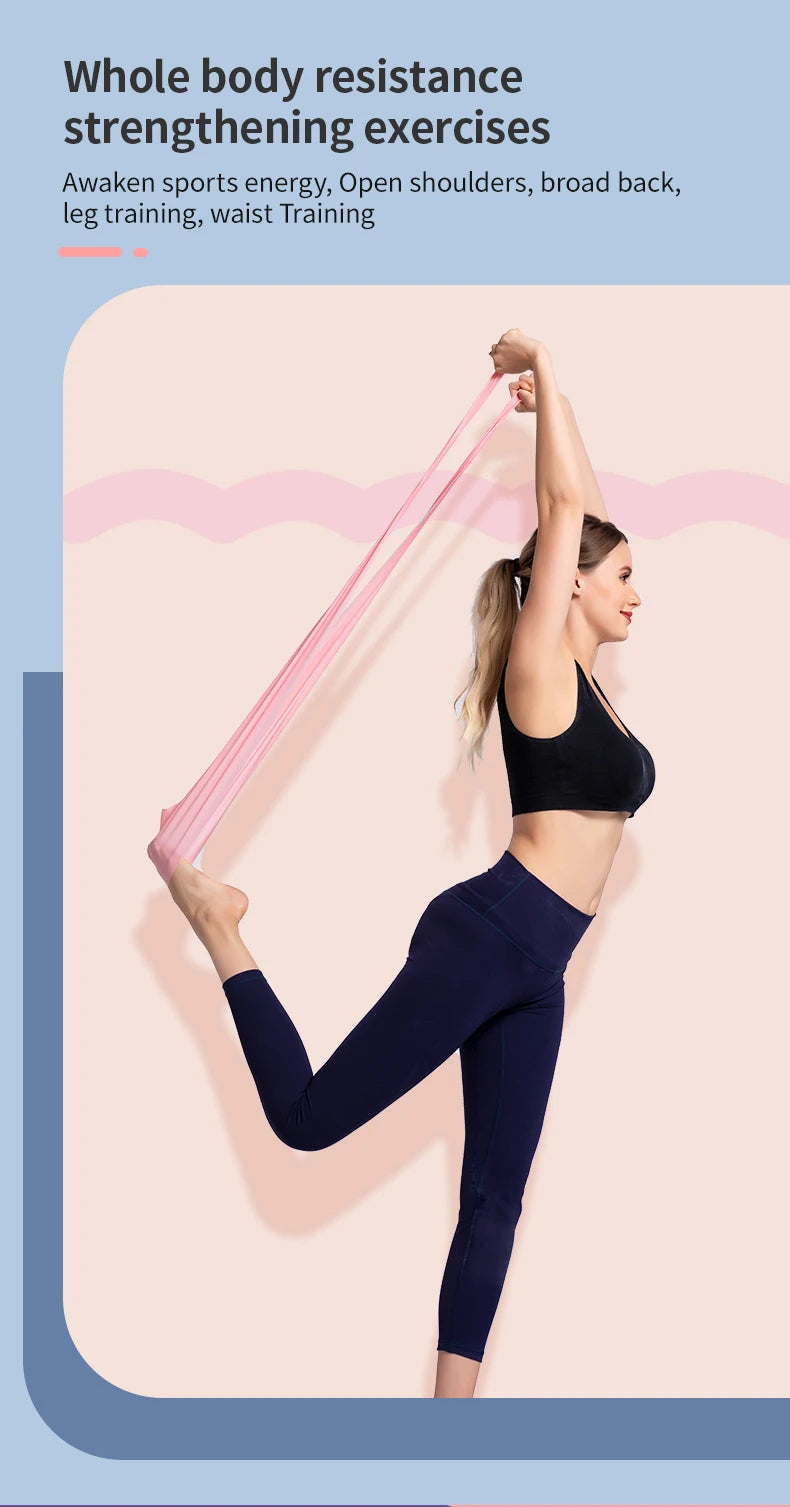 Yoga Pilates Elastic Resistance Band Fitness Training Band 150cm Fitness Elastic Rubber Gym Natural Rubber - GabyFit Goods