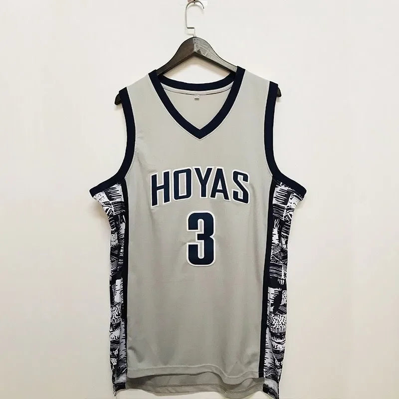 Basketball Jersey Shirt Men 3 Iverson Georgetown Hoyas Athletic Sports Embroidery High Street Hip Hop Breathable Sportswear