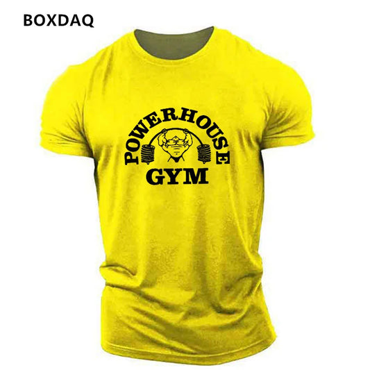 Gym Weightlifting Sports Men's T-Shirts Summer Short Sleeve Fitness Sports Male T Shirt O-Neck Casual Loose Tops 6XL Plus Size