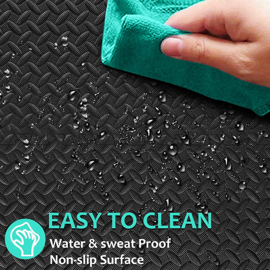 Puzzle Exercise Mat 12pcs Interlocking Foam Gym Mats Eva Foam Floor Tiles Protective Flooring Mats For Gym Equipment - GabyFit Goods