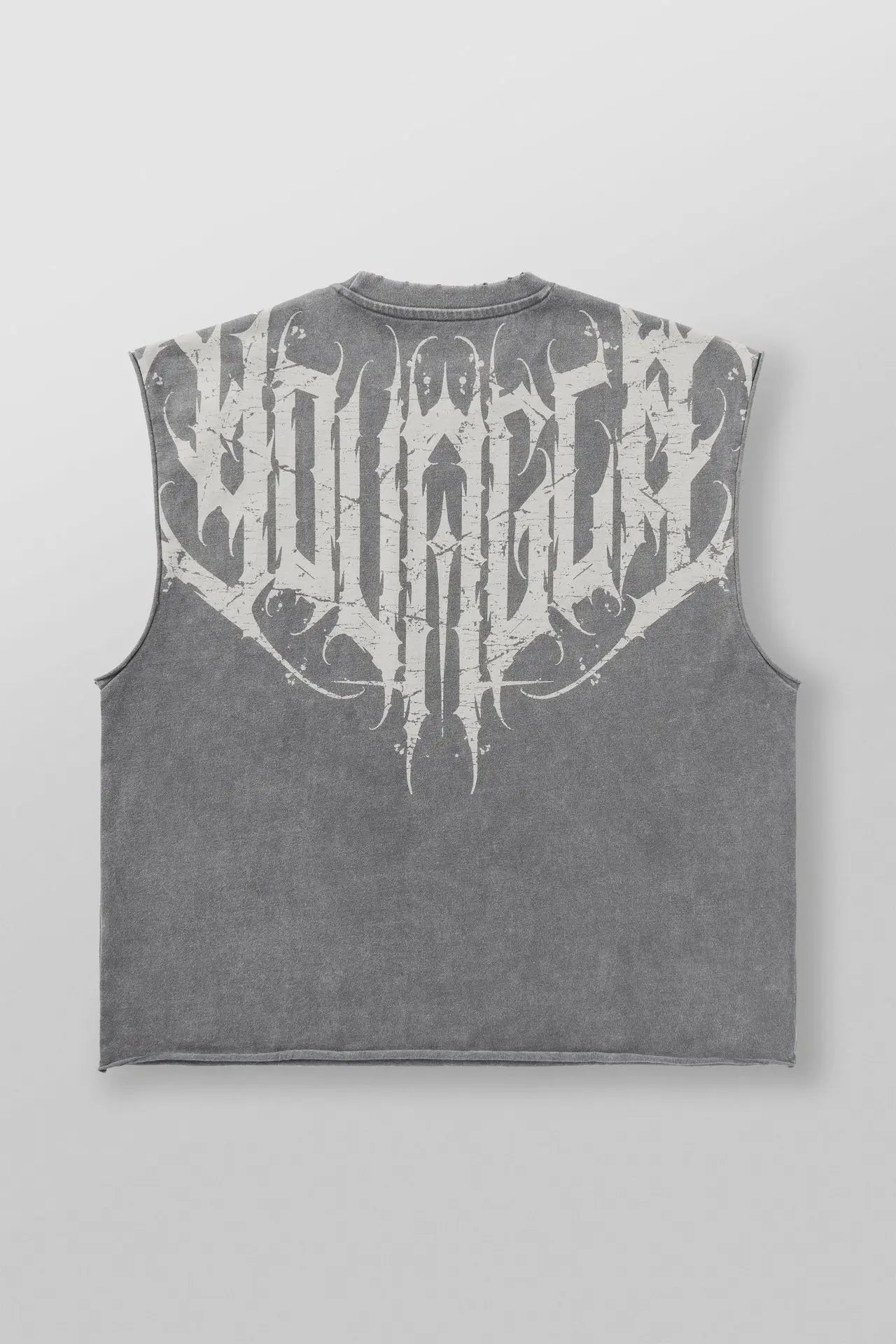 New men's fitness vest, men's casual running training sleeveless T-shirt, trendy printed clothing vest, men's heavyweight cotton