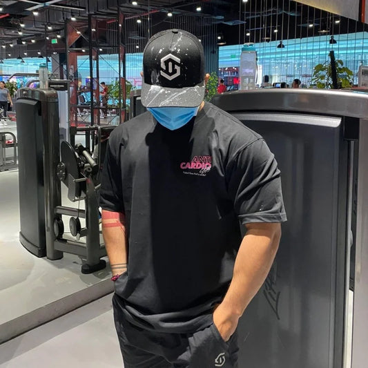 2024 summer ANTI CARDIO Oversized sports t shirt short sleeves cotton t shirt Gym Fitness Male Training Workout Cotton Tees Tops