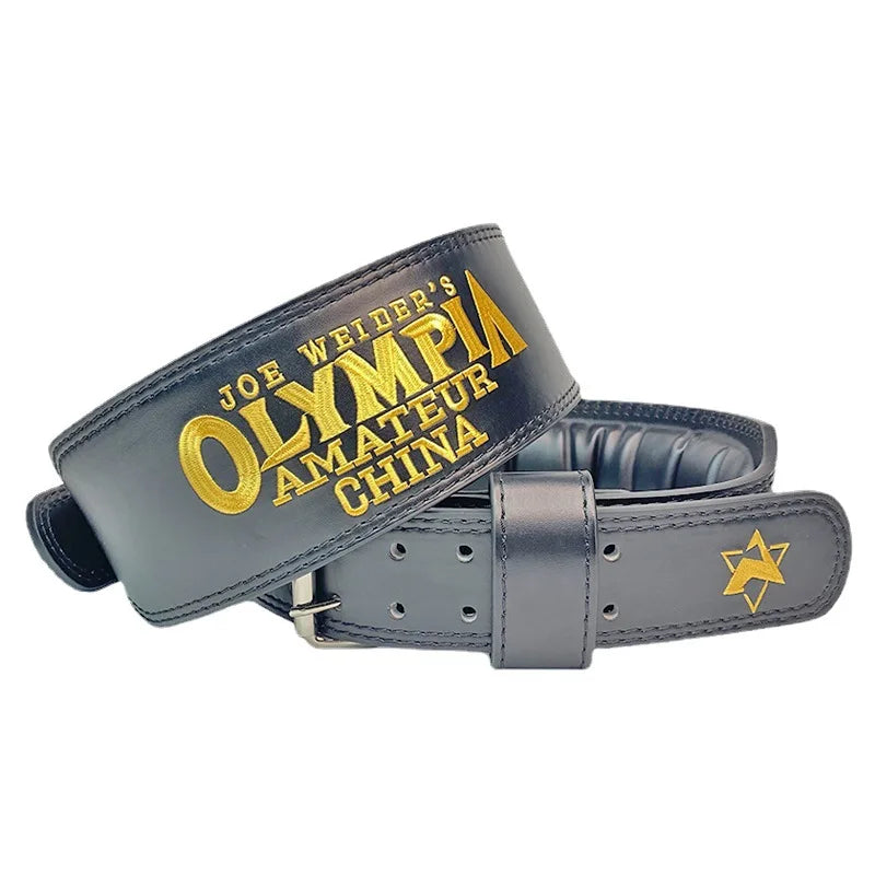 Weightlifting Belt PU Leather Waist Support Gym Belt Unisex Wide Barbell Training Weight Lifting Brace Straps for Fitness