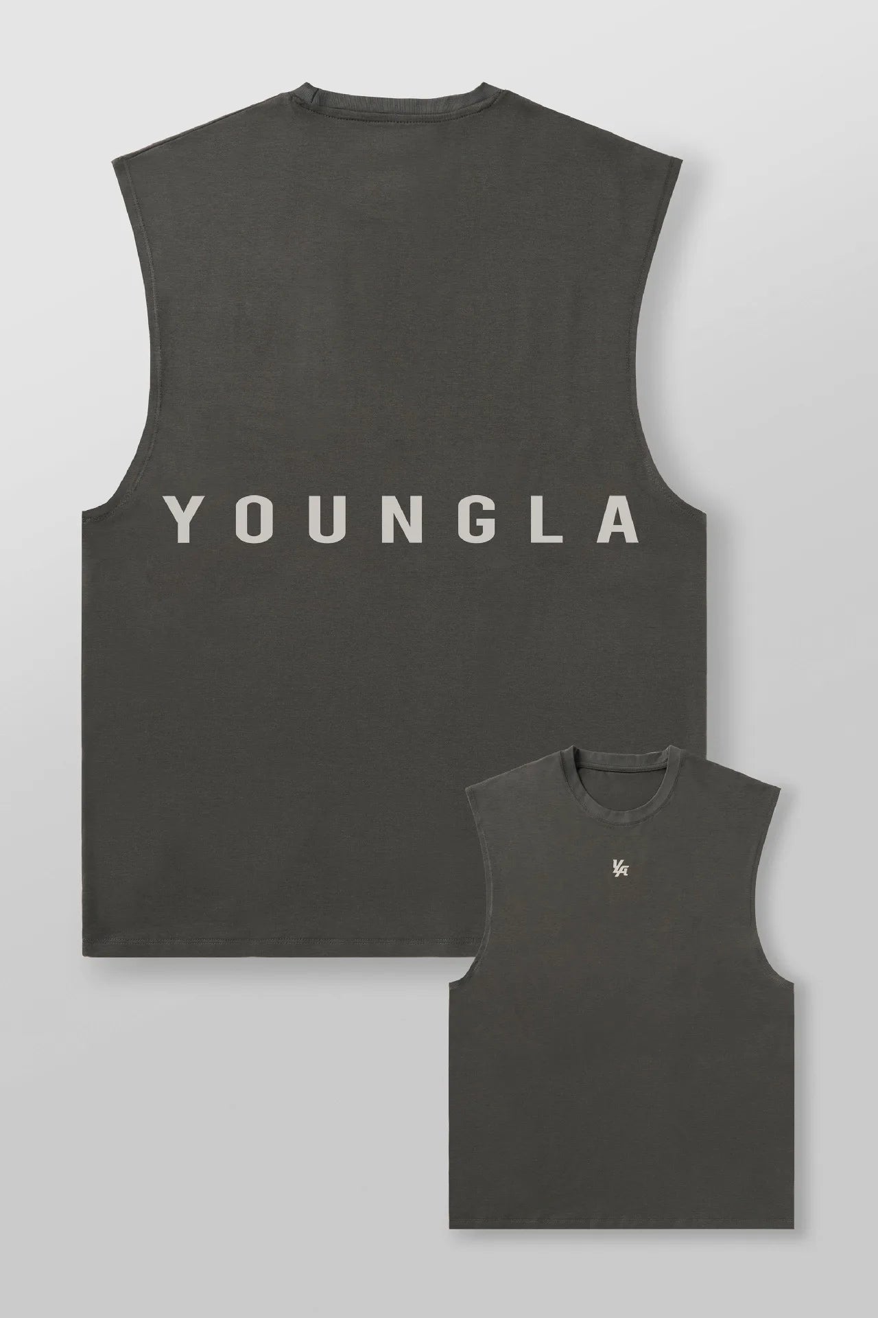 New men's fitness vest, men's casual running training sleeveless T-shirt, trendy printed clothing vest, men's heavyweight cotton