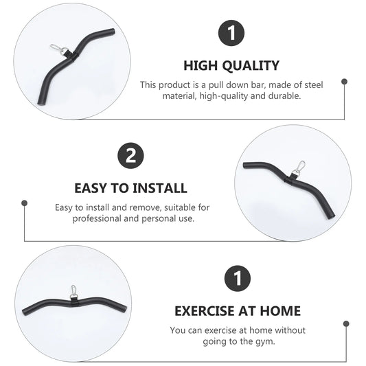 Gym Pulley Fitness Lower Pull Bar T-Shape Back Muscle Builder Bow Pull Bar Gym Arm Exercise Pulley Training Accessories Style - GabyFit Goods