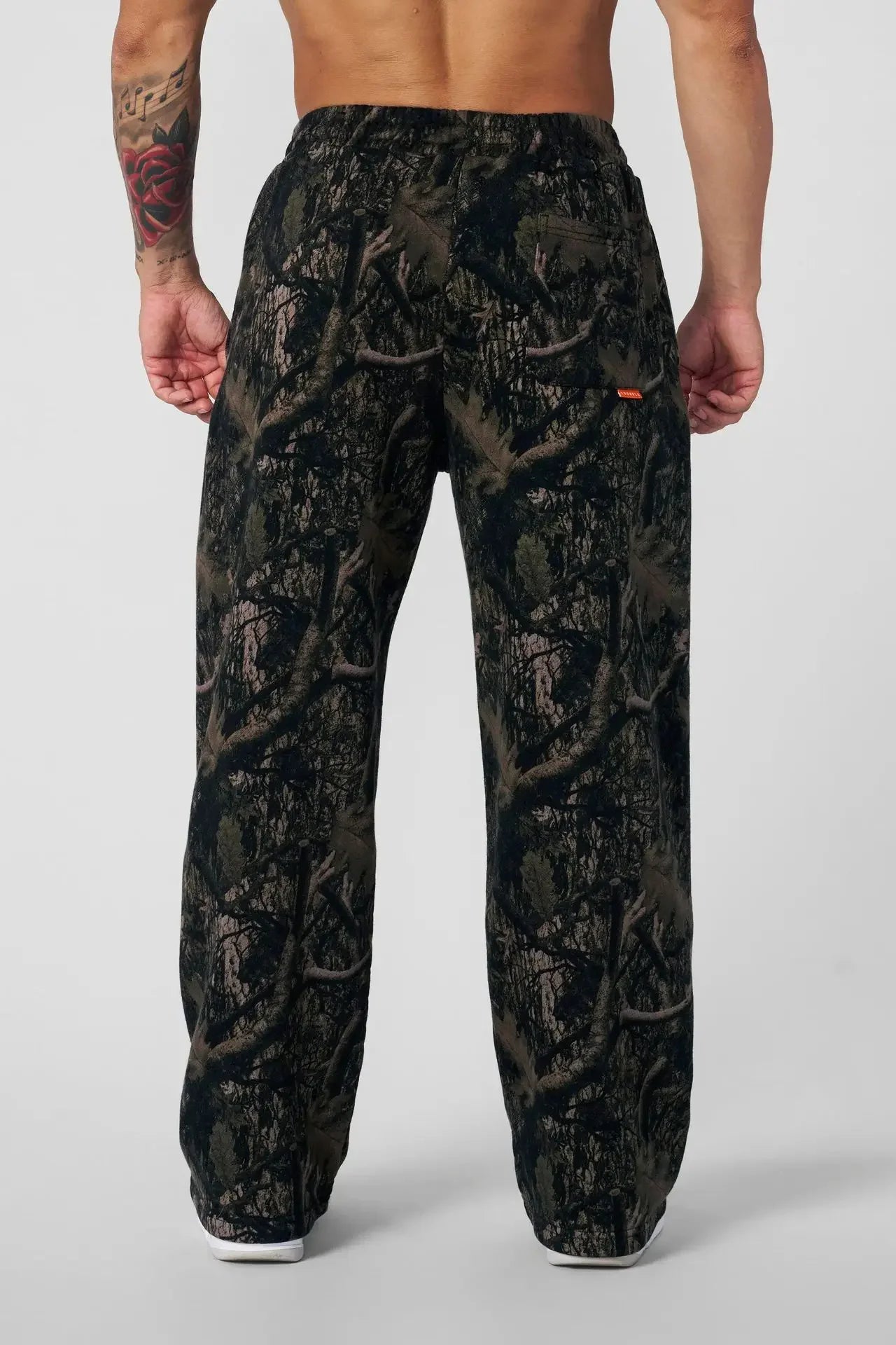 2025 men New style Spring American digital camouflage print sports fitness Trousers loose and versatile tide wide-leg pants