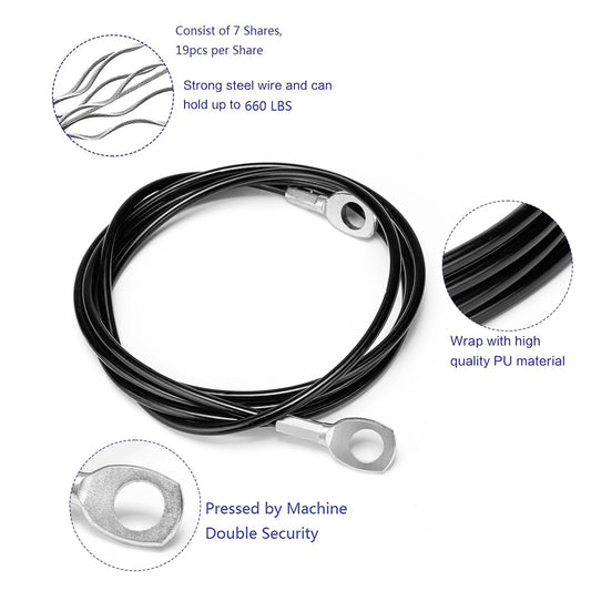 Fitness High-StrengthPulley Cable - Durable Steel Wire for Home Gym Equipment - Perfect Replacement for Powerhouse Gym