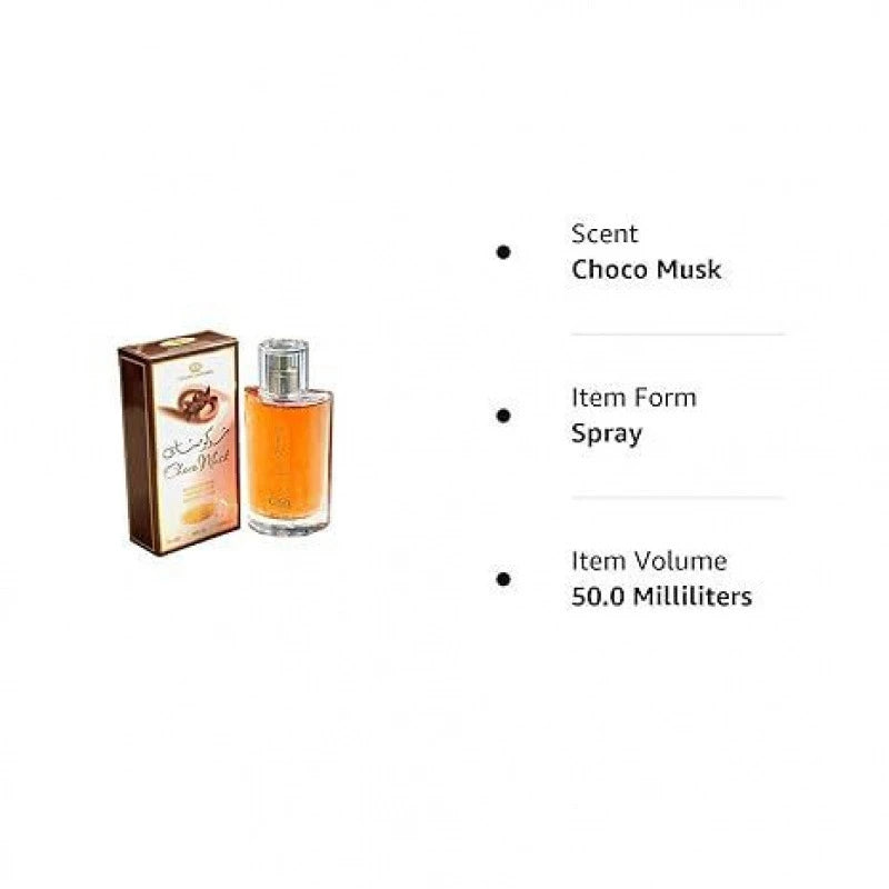 50ml Al-Rehab Choco Musk Eau de Parfum Spray for Women Arabian Dubai Perfume Cologne Fragrance Luxury Crown Perfumes 2025