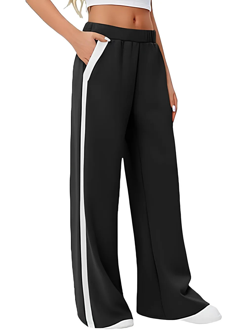 Yoga sweatpants high waisted workout loose casual pants with pockets