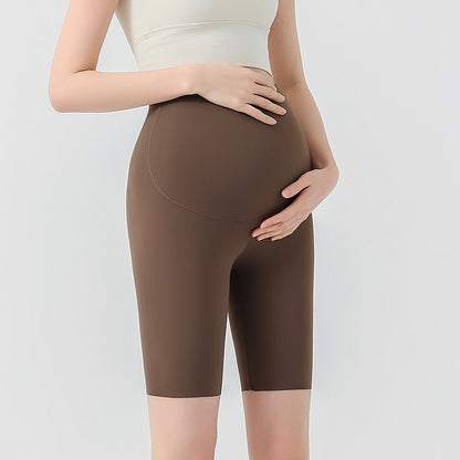 Pregnant women's pants Spring and summer thin bottoming pants Yoga shark pants abdomen support seamless shorts facial mask pants