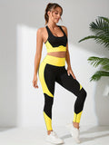 Fitness Training Pants Yoga Pants Yoga Bra Set, High Waist High Elasticity Hip-lifting Slimming Tight Sports Leggings, Women's Sports Underwear 2pcs Set