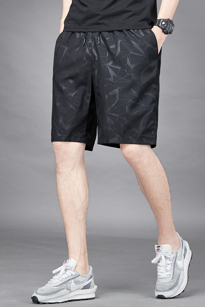 Mens Summer Ice Silk Quick Drying Shorts Lightweight, Breathable, Four sided Elastic Large Size Trendy Air Conditioning Shorts - GabyFit Goods