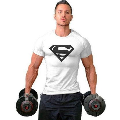 Summer men's fitness T-shirt round neck short sleeved casual fashion top