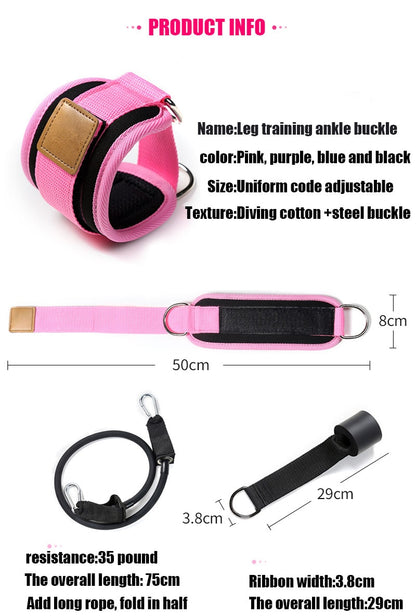 Resistance Bands with Ankle Straps Cuff with Cable for Attachment Booty Butt Thigh Leg Pulley Strap Lifting Fitness Exercise - GabyFit Goods