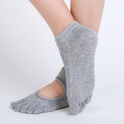 Women Yoga Socks Anti-slip Backless 5 Toe Socks - GabyFit Goods