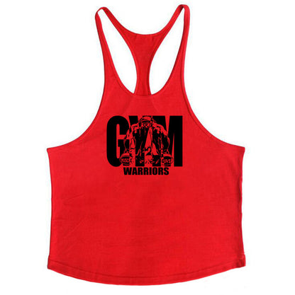 Cotton fitness vest GYM WARRIORS sport deep digging thin shoulder strap shirt - GabyFit Goods