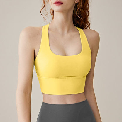 Sports Bra Womens Summer Shockproof Outwear Running Nude Yoga Tank Top, Beautiful Back Gathering, High Strength Fitness Bra - GabyFit Goods