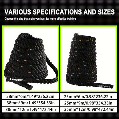 Adjustable 5m-7m Heavy Duty Battle Rope for Core Strength Training - Ideal for MMA, UFC & Fitness Enthusiasts - Durable Polyester