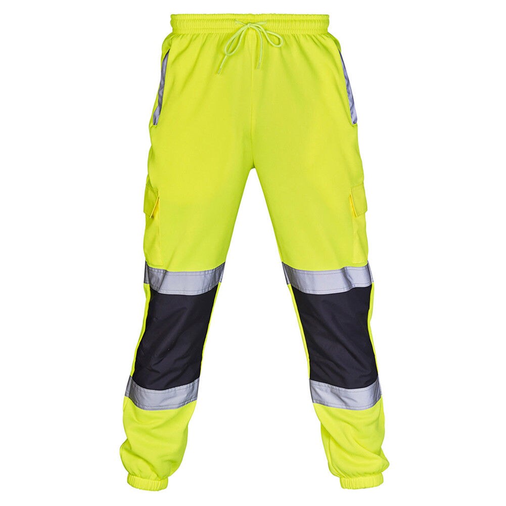 New Men's Fahison Sport Sweat Pants Work Fleece Bottom Joggerms Joggers Yellow Black Orange Fluorescent Green Autumn